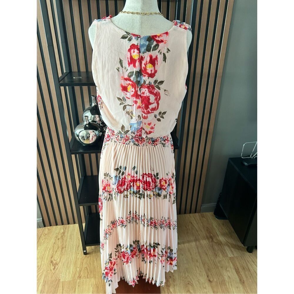 White House black market pink flower summer dress low too high size 0 - Picture 4 of 6